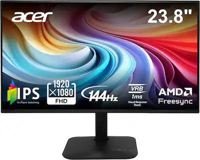 Acer - 23.8” IPS Full HD AMD FreeSync Monitor - Up to 144Hz, 1ms (HDMI, VGA)