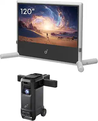 Soundcore - Nebula X1 Pro Mobile Theater: 4K Triple Laser Projector with 120" Silent Inflatable Screen, Dolby Atmos, Optical Zoom