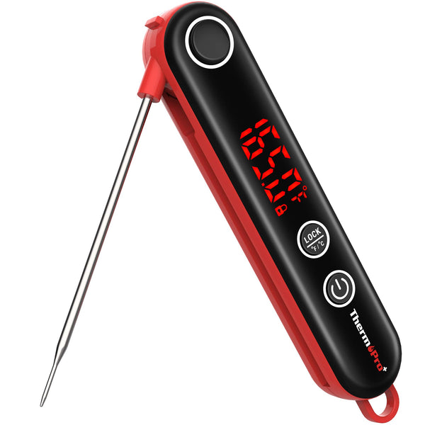ThermoPro - Fast Digital Instant Read Meat Thermometer - Red