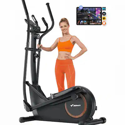 MERACH - Elliptical Trainer Exercise Machine, 16 Levels Magnetic Drive, Quiet Home Cardio Fitness with 16.5" Stride