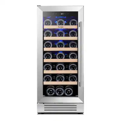 Yeego - 15 inch Wine Cooler Refrigerator, 33-Bottle Wine Fridge , Built-in & Freestanding