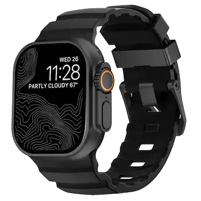 Dteck - Sport Band for Apple Watch Ultra 49mm/Series 11 10 9 8 7 6 5 4 SE 44/45/46mm, Durable Silicone Strap with Metal Hardware