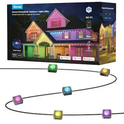 Govee - Wi-Fi RGBIC Outdoor Permanent String Lights 100ft