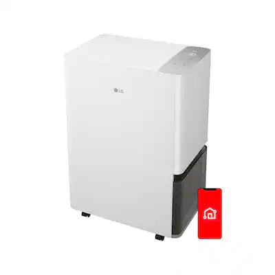 LG - PuriCare Smart 50-Pint Smart Dehumidifier - Energy Star, Continuous Drain Option, 8.6 Quart Bucket Capacity