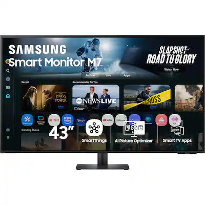 Samsung - 43" M70F 4K UHD Smart Monitor with SamsungVision AI, Built In Speakers, USB-C