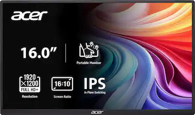 Acer - PM161W 16.0" WUXGA 60Hz FreeSync Compatible IPS Portable Monitor (2 x USB 3.1 Type-C, Mini HDMI, Audio Out)