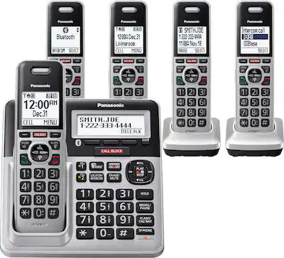 Panasonic - KX-TGF975S Link2Cell DECT 6.0 Expandable Cordless Phone System with Digital Answering System and Smart Call Blocker