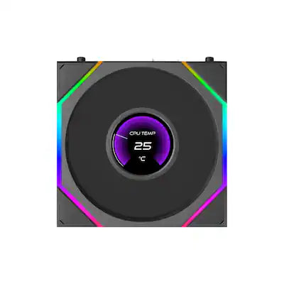 Lian Li - UNI FAN TL LCD Flex 120mm Reverse Blade ARGB Fan, 1 Pack, 1.8-inch LCD Screen, Controller Not Included(12RTLLCD1F1B)