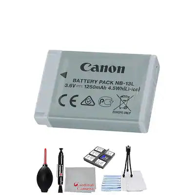 Canon - NB-13L Lithium-Ion Battery Pack Bundle (Bulk Packaging) with Microfiber Cloth, Starter Kit