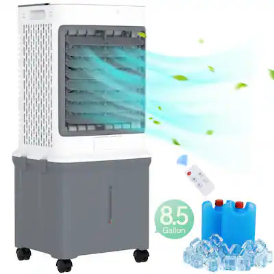 Topteng - 8.5 Gal Portable Evaporative Cooler, 3-in-1 AC/Fan/Humidifier with Remote, 1-7H Timer, Air cooler for Large Room & Patio