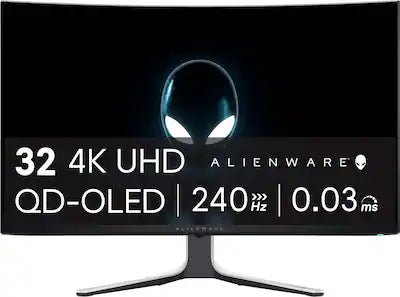 Alienware - AW3225QF 32" QD-OLED Curved 4K UHD 240Hz 0.03-ms G-SYNC Compatible Gaming Monitor with HDR (HDMI, DisplayPort. USB)