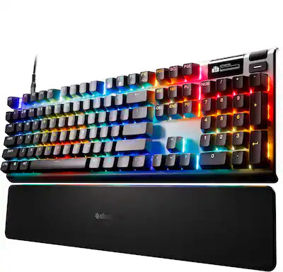 SteelSeries - Apex Pro Gen 3 Full Size Wired Mechanical OmniPoint Adjustable Gaming Keyboard with Rapid Tap