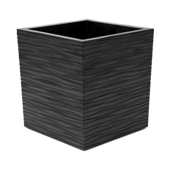 Tierra Verde - 14" Citadel Serenity Outdoor Planter, Self Watering Design - Black