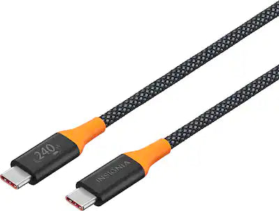 Insignia™ - 8 ft. 240W USB-C to USB-C Charge-and-Sync Braided Cable