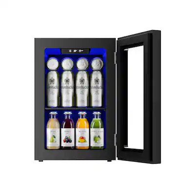 SIMZLIFE - 6 Bottles & 24 Cans Mini Beverage & Wine Refrigerator-Portable Wine Cooler with Glass Door, Mini Fridge for Home/Office
