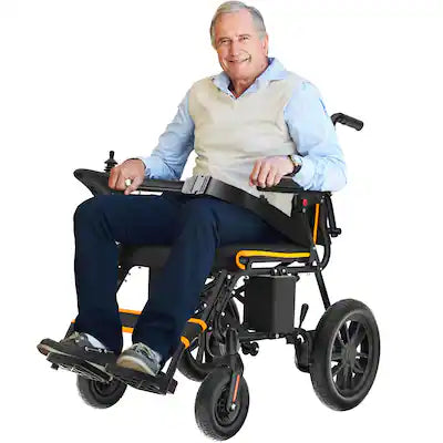 Brick Attic - Portable Electric Wheelchair for Adults, 20 Miles Longer Travel All Terrain Foldable Home Power Wheelchair for Seniors