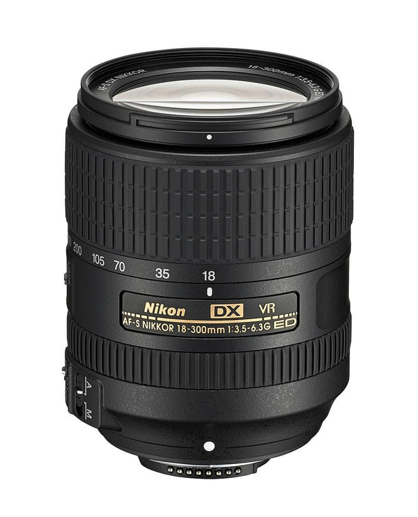 Nikon - AF-S DX NIKKOR 18-300mm f/3.5-6.3G ED VR Telephoto Zoom Lens for Select DX-Format DSLR Cameras - Black
