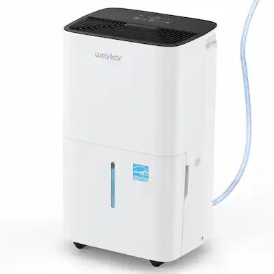 Waykar - 150 Pint Dehumidifier with Bucket & Pump and Auto Defrost 7,000 Sq. Ft. Energy Star for Bedroom and Basement