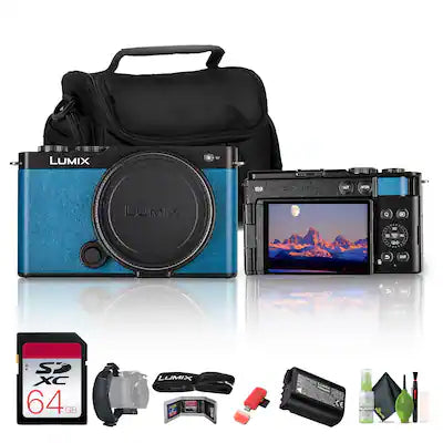 Panasonic - Lumix S9 Camera (Blue), 64GB Memory Card
