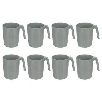 Unique Bargains - Set of 8 Plastic Coffee Mugs, Unbreakable Reusable Microwave Dishwasher Safe Drinking Cups for Kitchen Camping