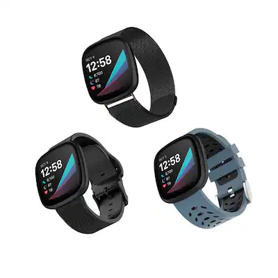WITHit - Fitbit Versa 3, Versa 4, Sense & Sense 2 Band Kit 3-Pack