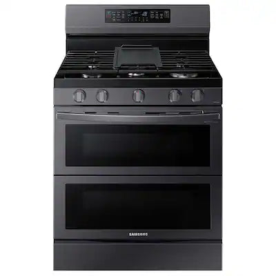 Samsung - 30 in. Wide 5 Burner 6.0 cu. ft. Smart Freestanding Gas Range with Flex Duo & Air Fry