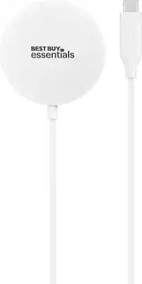 Best Buy essentials™ - Magnetic 7.5W Wireless Charger for iPhone 16/15/14/13/12 Series MagSafe Compatible Devices