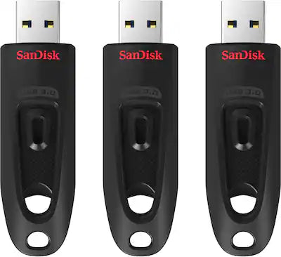 SANDISK - Ultra 32GB USB 3.0 Flash Drive with Hardware Encryption (3-Pack)