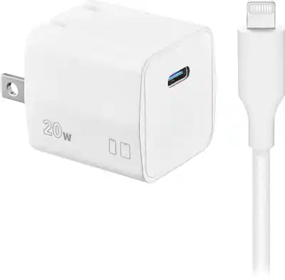 Insignia™ - 20W USB-C Fast Charger Kit for iPhone 14/13/12/11/X/8 series, iPhone SE