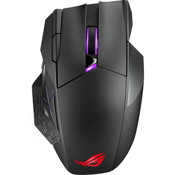 ASUS - ROG Spatha X Optical Gaming Mouse with 12 Programmable Buttons and Magnetic Charging Stand - Wireless - Black
