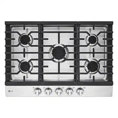 LG - 30-in Wide Built-In Gas Cooktop with 5 Burners and EasyClean