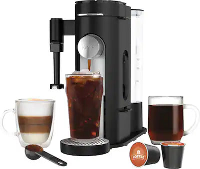 Ninja - Pods & Grounds Specialty Single-Serve Iced Coffee Maker, K-Cup Pod Compatible with Foldaway Milk Frother