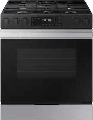 Samsung - 30 in. Wide 5 Burner Bespoke 6.0 Cu. Ft. Slide-In Gas Range with Precision Knobs