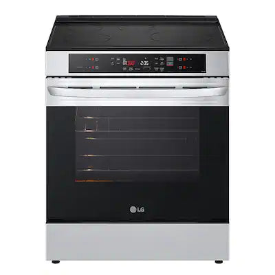 LG - 30-in Wide 6.3 Cu. Ft. Smart Slide-in Electric Induction Convection Range with 5 Elements, EasyClean and Air Fry