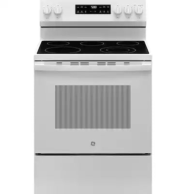 GE - 30 in. Wide 5 Elements 5.3 Cu. Ft. Freestanding Electric Range with Self-Clean and Steam Cleaning Option and Crisp Mode
