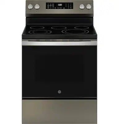 GE - 30 in. Wide 5 Elements 5.3 Cu. Ft. Freestanding Electric Convection Range with Steam Cleaning and EasyWash Tray