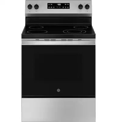 GE - 30 in. Wide 4 Elements 5.3 Cu. Ft. Freestanding Electric Range with Steam Cleaning and Radiant Cooktop