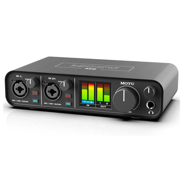MOTU - M2 2x2 USB-C Audio Interface for Recording, Mixing Podcasting - Black