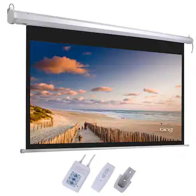 Winado - 92" inch 16:9 HD Electric Motorized Projector Screen Projection Remote Control for Home Theater Office Classroom