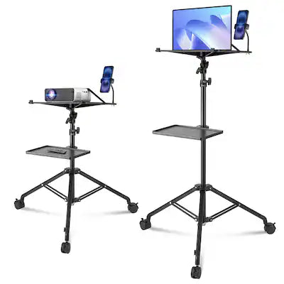 VEVOR - Projector Stand with Wheels, Laptop Stand Tripod Adjustable Height from 31.3 to 67.3", Projector Tripod Stand