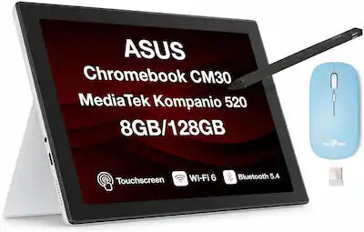 ASUS - Chromebook CM30 10.5" Touchscreen FHD 2-in-1 (MediaTek Kompanio 520, 8GB RAM, 128GB eMMC SSD, Chrome OS)W/Mouse