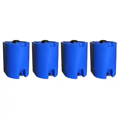 WaterPrepared - 55 Gal Stackable Design Utility Water Tank with Large Cap (4 Pack)