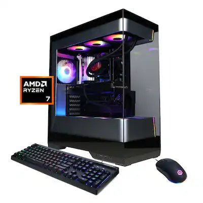 CyberPowerPC - Gaming Desktop - AMD Ryzen 7 9800X3D 2024 - NVIDIA GeForce RTX 5070 12GB - 32GB DDR5 Memory - 2TB SSD Storage