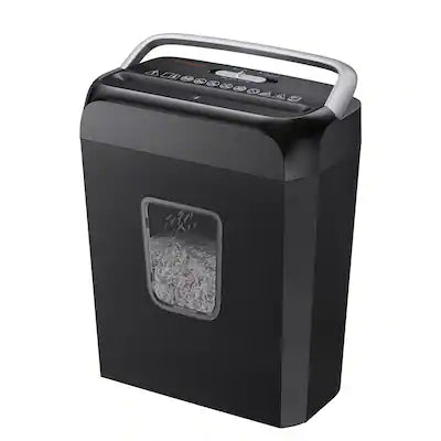 Bonsaii - 6-Sheet Cross Cut Paper Shredder - P-4 Security - 3.4-Gallon Bin with Handle - Overheat Protection - Home & Office