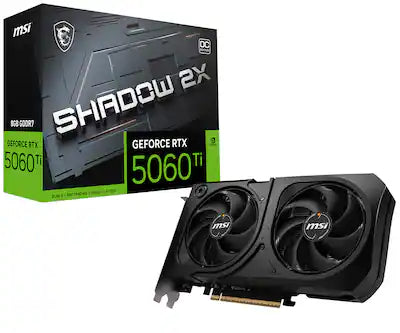 MSI - NVIDIA GeForce RTX 5060 Ti 8G SHADOW 2X OC PLUS 8GB GDDR7 PCI Express Gen 5 Graphics Card