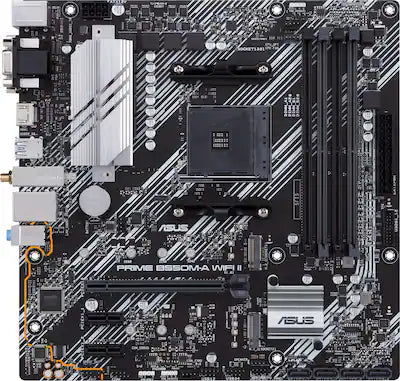 ASUS - PRIME B550M-A WIFI II (Socket AM4) AMD B550 Micro ATX DDR4 Wi-Fi 6 Motherboard