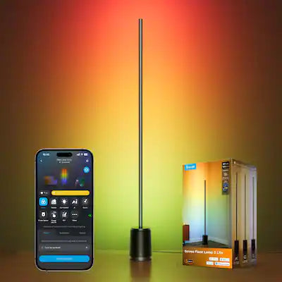 Govee - Floor Lamp 3 Lite, Smart RGBIC LED Corner Lamp Compatible with Alexa, SmartThings, Matter, 1400lm
