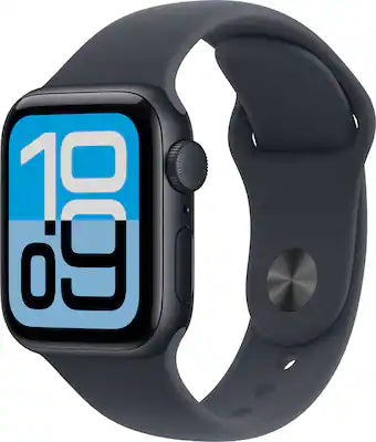 Apple - Watch SE 3 (GPS) 40mm Midnight Aluminum Case with Midnight Sport Band - S/M