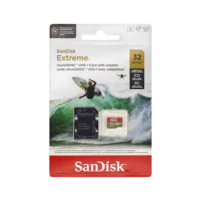 SANDISK - 32GB Extreme UHS-I microSDHC Memory Card with SD Adapter