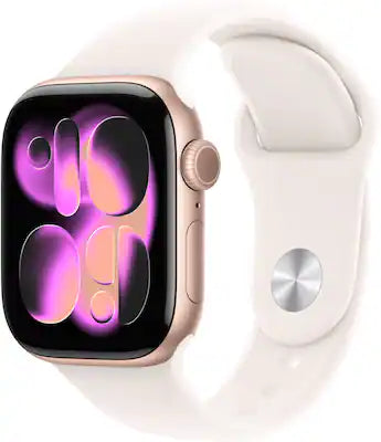 Apple - Watch Series 11 (GPS+Cellular) 42mm Aluminum Case with Light Blush Sport Band - S/M